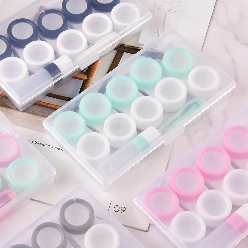 5 Pairs Contact Lens Case Eye Contact Lens Box Women Travel Contact Lenses Case Soak Container Lenses Box for Beauty Pupil