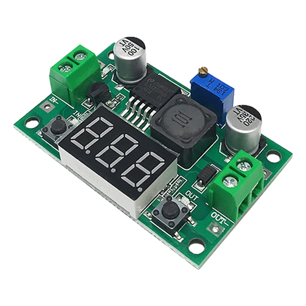 LM2596 DC-DC Buck Adjustable Regulator Module 4.5-40V To 1.25-37V DC-DC Step-Down Power Supply Module 3A with LED Voltmeter