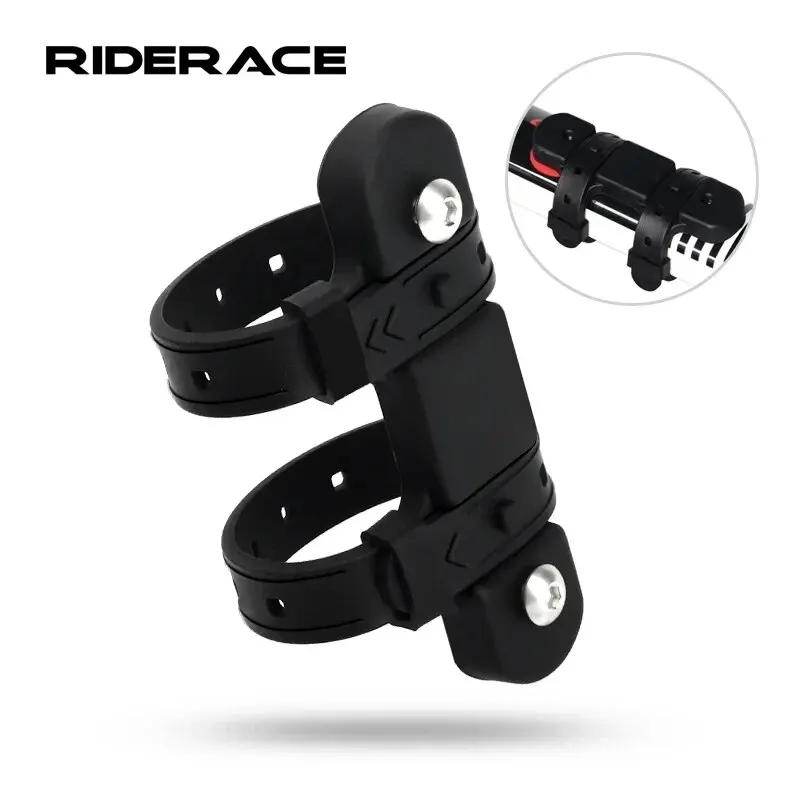 RIDERACE Bicycle Water Bottle Mount Adaptor Silicone Gel Bandage Kettle Cage Strap Seatpost Fork Frame Install Holder Adapter