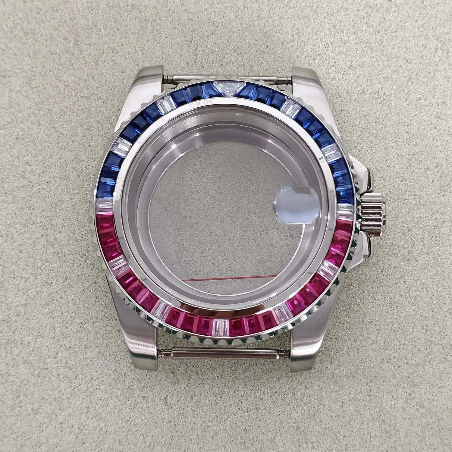 Accessories 40mm stainless steel magnifying glass diamond case for NH35/36 movement