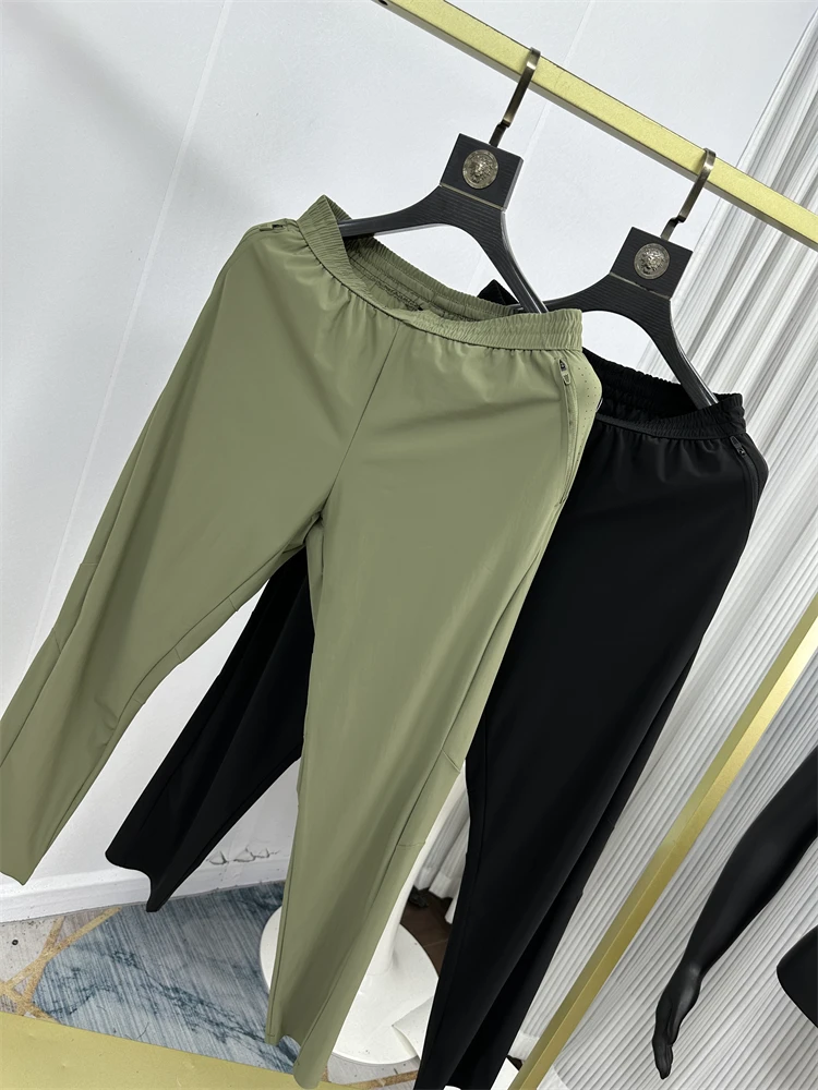 

Qui Dry Laser Perforated Ice Silk Гладкие эластичные повседневные брюки для бега Fitn Spor Тонкие прямые брюки Летняя Faion Ci ...