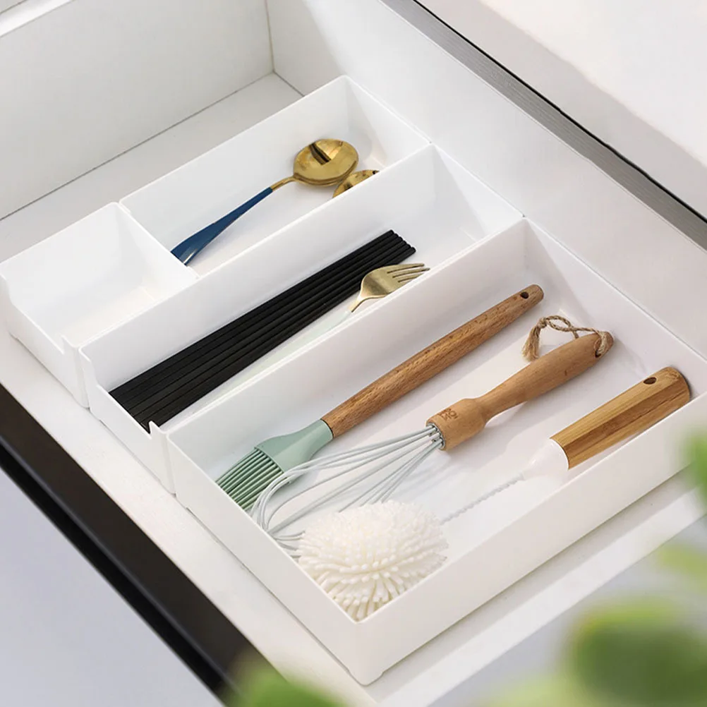 

4Pcs Plastic Drawers Organizer Desk Drawer Storage Box Wear Resistant Dresser Drawer Organizers Desk Accessories