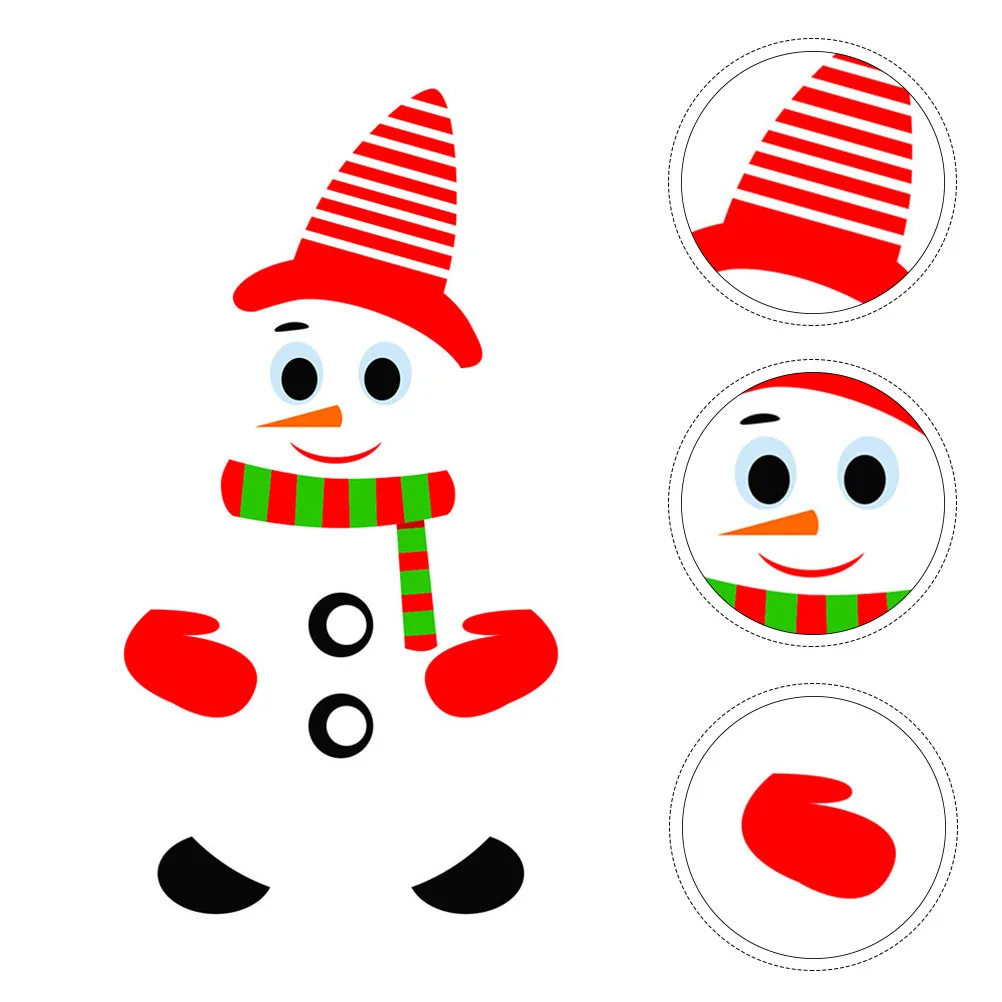 

1Set Snowman Christmas Refrigerator Sticker Waterproof Magnetic Fridge Decoration PVC Kitchen Decals Holiday Magnet