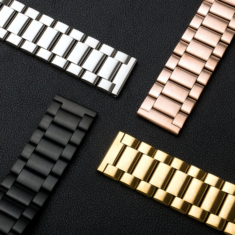 20mm 22mm High Quality Hollow Stainless Steel Wristwatch Band Universal Watches Straps Double Press Folding Buckle With Tool