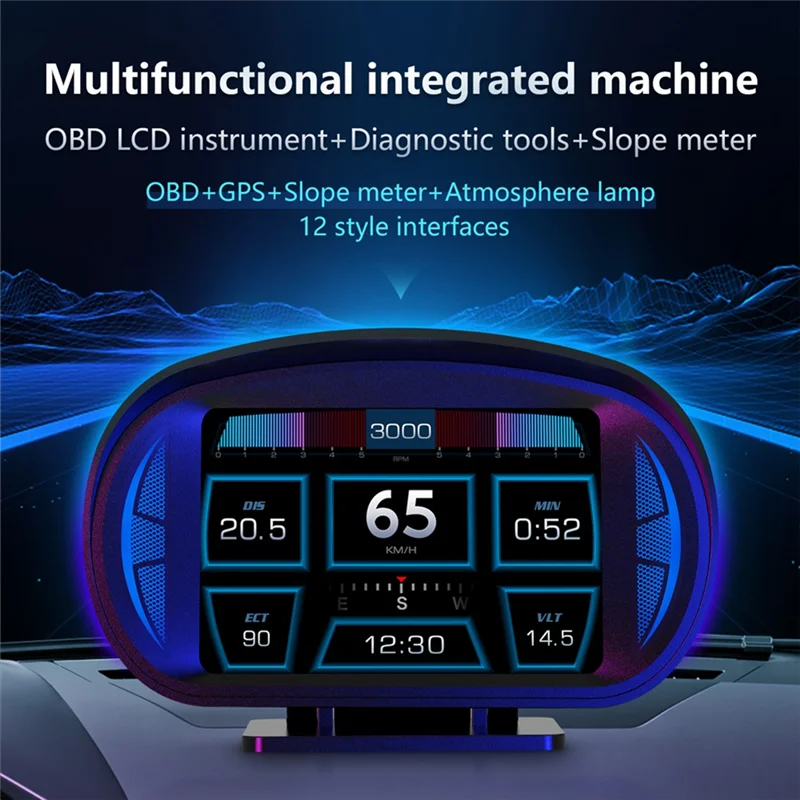 Pop P2 Car HUD Head-Up Display OBD GPS Vehicle Speed And Gradien Super Hot And Fuel Consumption