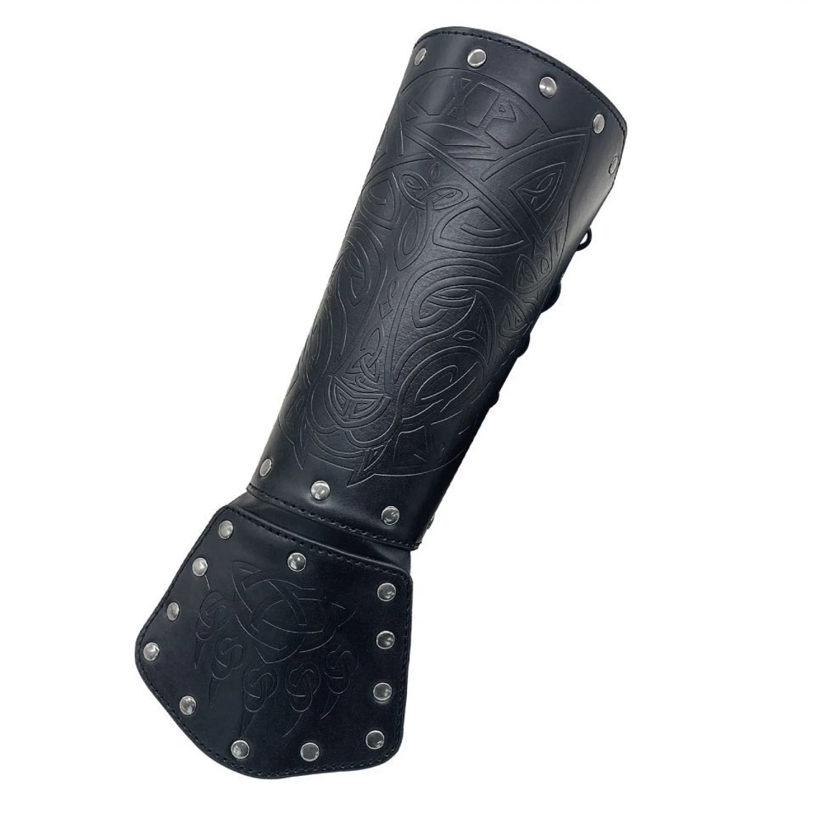 Mens Nordic Viking Stijl Reliëf Wolf Hoofd Pols Bracer Middeleeuwse Ridder Stijl COSPLAY Toneelkostuum Rekwisieten