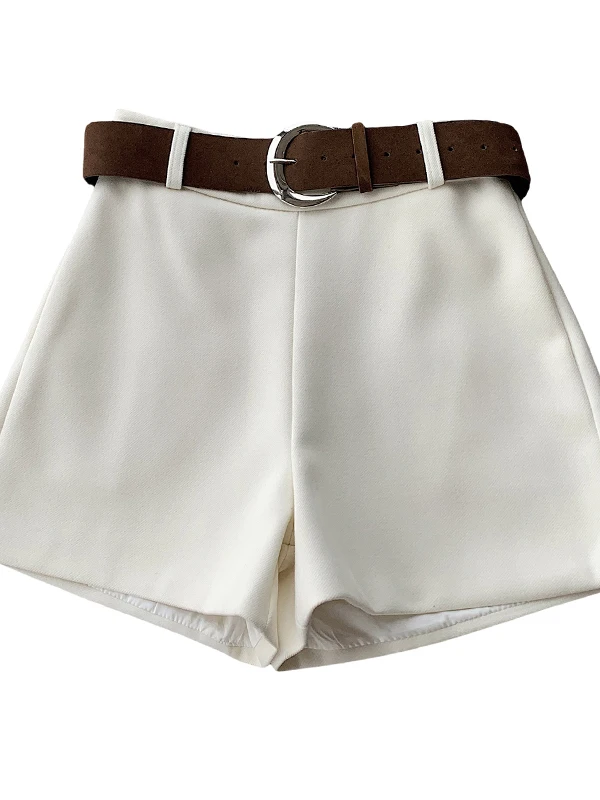 Slimming A-Line Tweed Suit orts for Women High Waist Wide Leg Bootcut Pants Korean Sle Commute Faion Casual Leisure