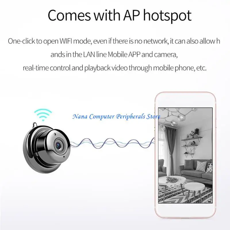 

F68C WiFi Wireless Camera Mini Security Camera Small Nanny for w/ app for Kids