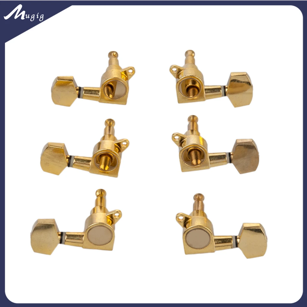 

Mugig Gold Plated 3L3R Guitar String Peg Locking Tuners Tuning Pegs Machine Heads Guitar Tuner For Electric Acoustic Guitar SET