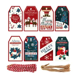 40pcs Mix Paper Tags Christmas Gift Bags Boxes Packaging Hang Tag Xmas Happy New Year Party Supplies Navidad Natal 2023 Decor