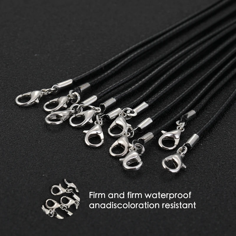 Corde tressée en cuir réglable avec fermoir pour collier, fournitures de bricolage, bijoux exécutifs, vente en gros, lot de 10 pièces