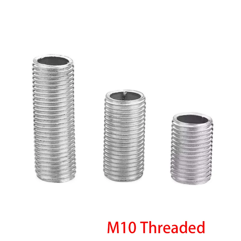 M10 Threaded Tube With Nut For Lamps Hollow Screw Metal Pipe Teeth Whitening Theead Repair Lighting Base Connecting Accessories