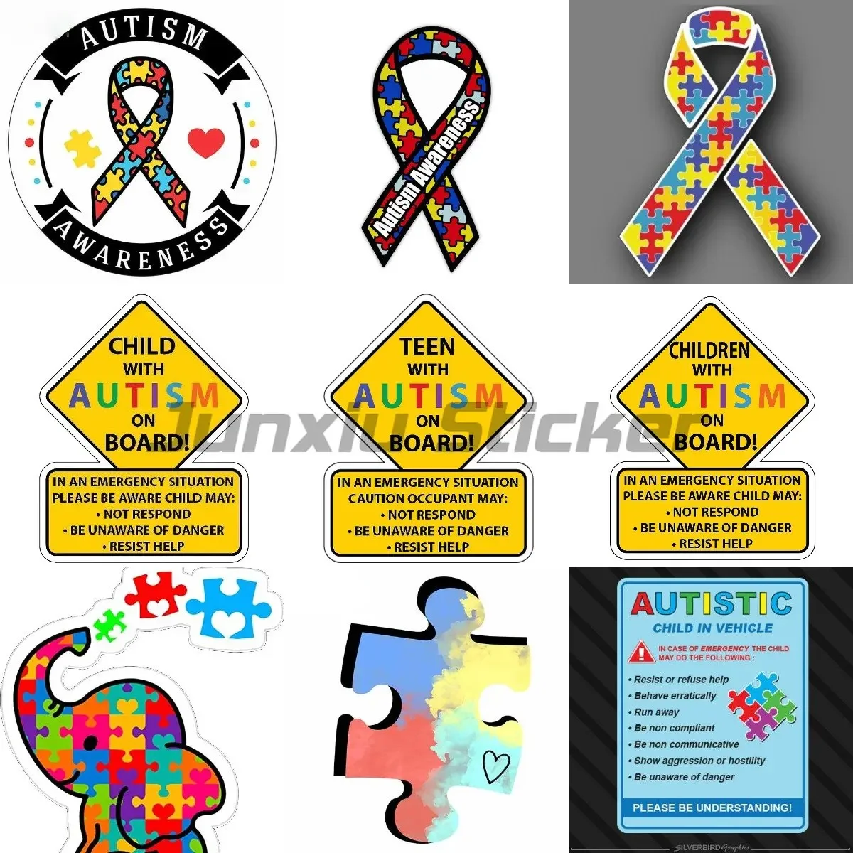 

Kids Safety Autism Awareness Autism Car Sticker for Kids - Car Truck Cars Window Computer Anime Decal Sticker Car Accessories