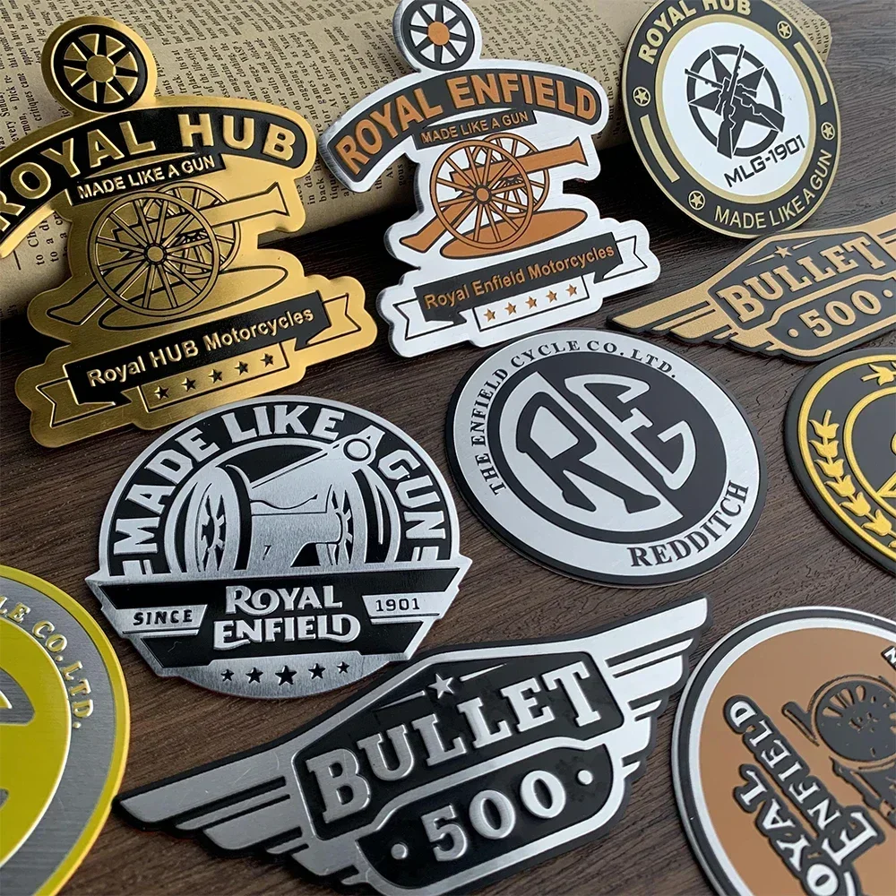 A/For Royal-Enfield Interceptor 650 Continental GT650 Retro 3D Metal Motorcycle Locomotive Modified Emblem Stickers Badge Decals