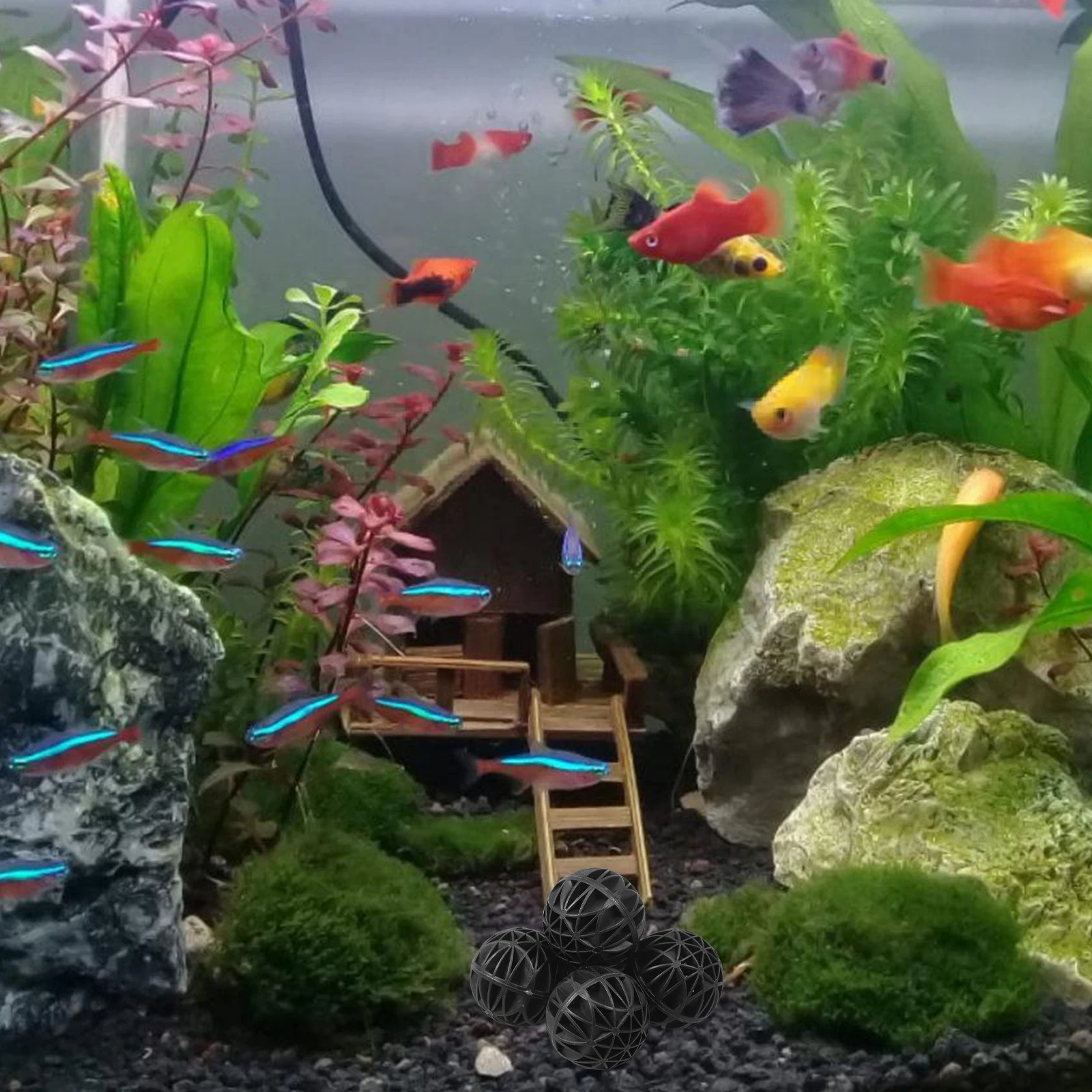 

100 Pcs Bio Balls Aquarium Filter Fish Tank Accessories Biochemical Ball Biological Tub Stable Quality Reduce Fish Died Cotton