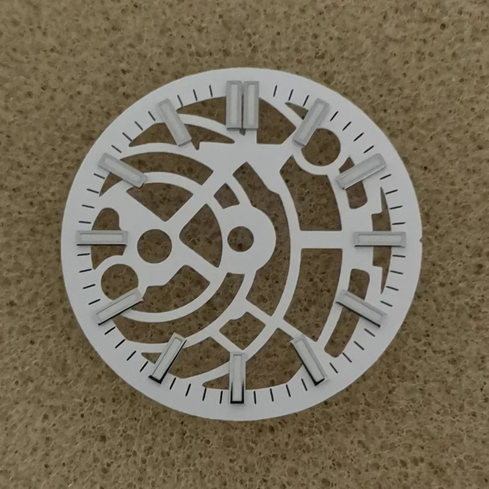 28.5mm hollow out dial watch S dial suitable for NH70 movement watch luminous accessory repair
