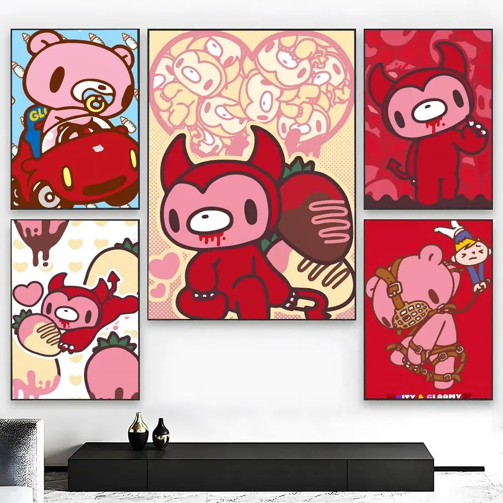 Cute G-GLOOMY Bear Poster Wall Art Print Removable Water-Resistant Home Decor For Bedroom Apartment Gift