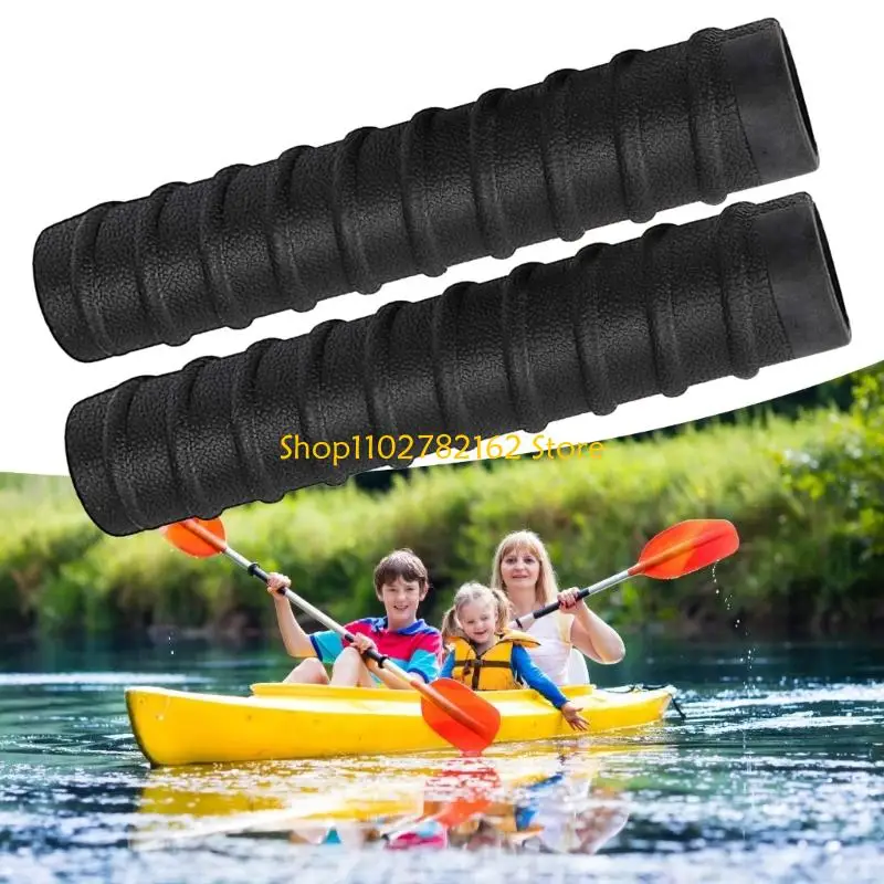 547B 2Pcs Kayak Paddles Grip Protector Nonslip Rubber Kayaking Oars Handle Cover