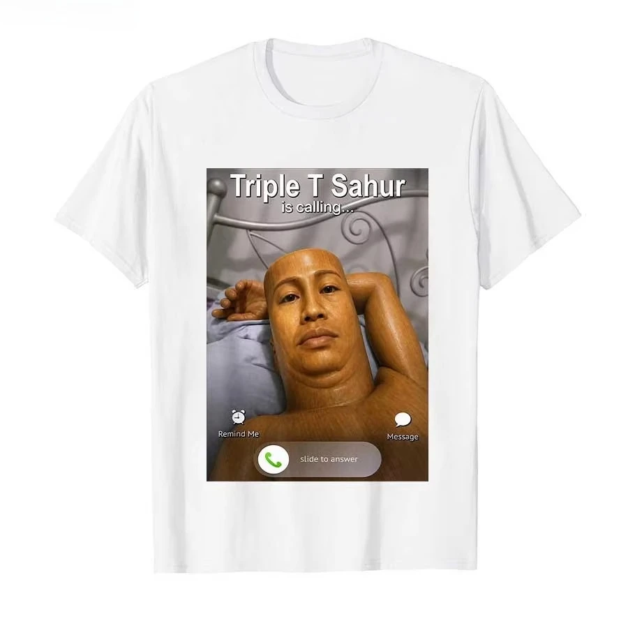 Funny Triple T Sahur Is Calling Funny Brainrot Meme T-shirt for  Women  T Shirts Short Sleeve Tops Y2K T-shirt Women Clothes