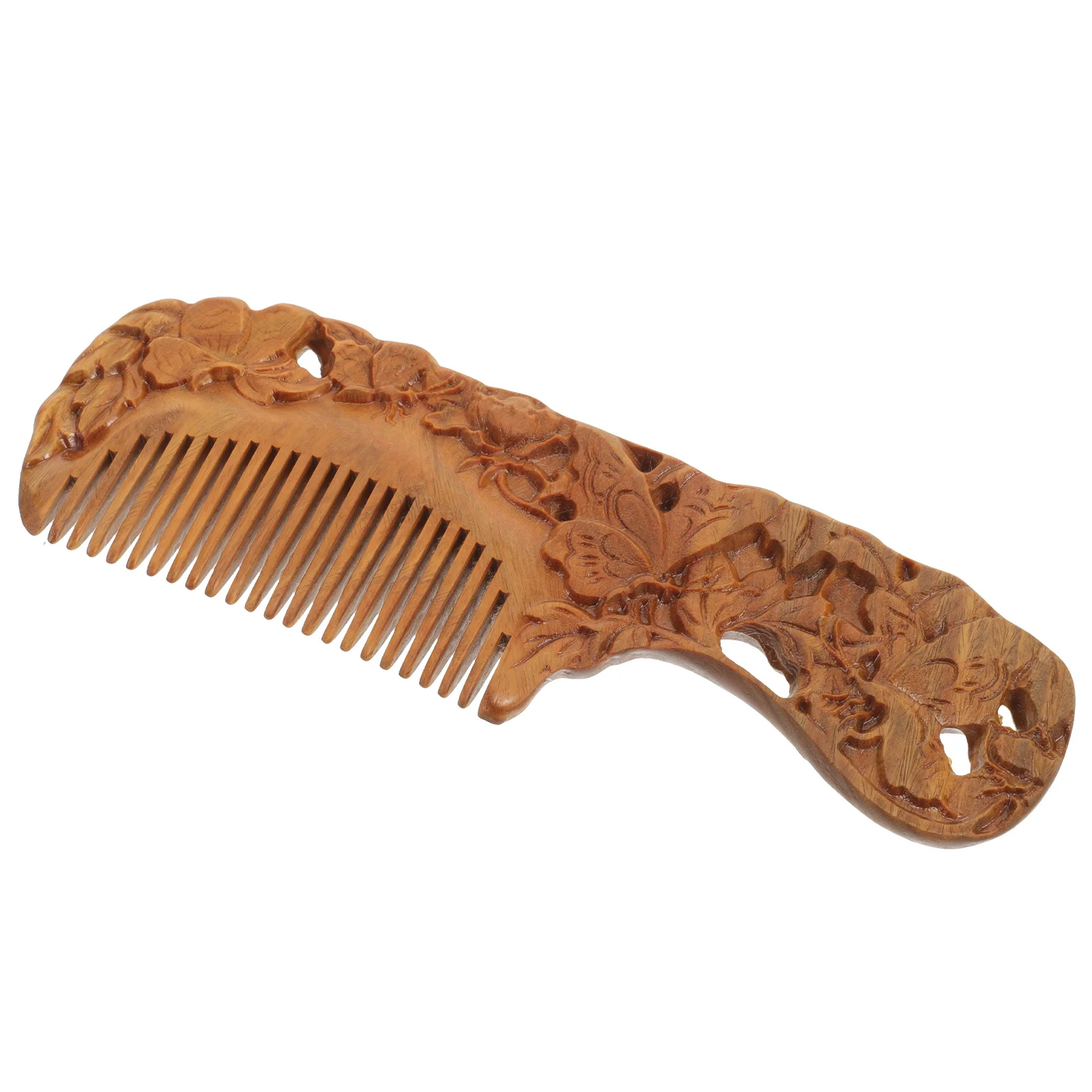

Sandalwood Comb Fine Tooth Wooden Pocket Comb For Women Hair Detangling Massage Scalp Compact Decorative Butterfly Flower