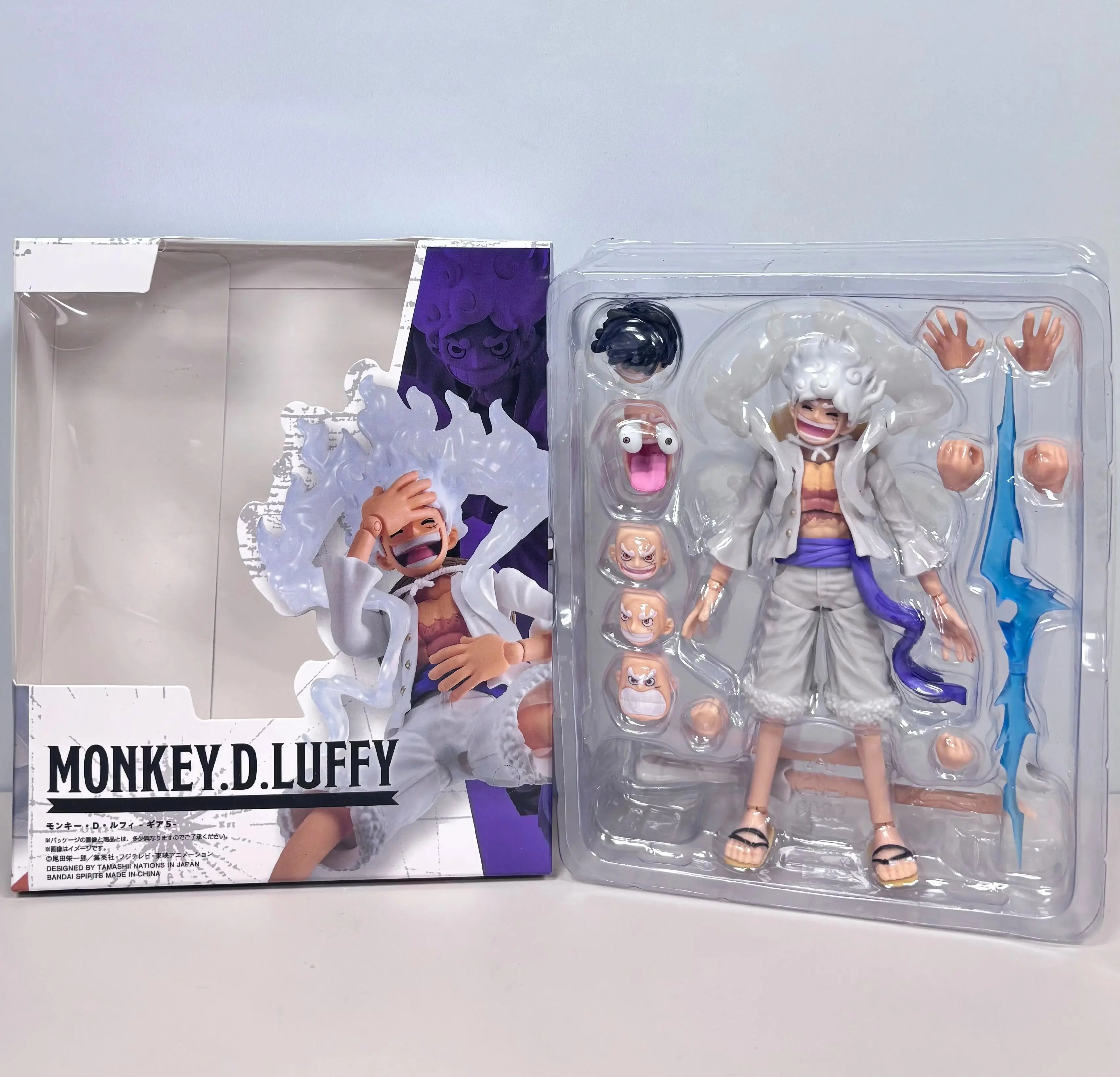 One Piece Luffy Gear 5 Sonnengott Nika Actionfigur, Anime-Figur Modell-Ornament mit Mehrfachem Zubehör – Detail 5