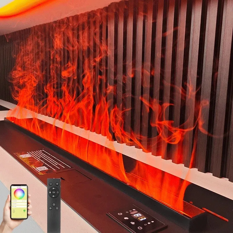 

3D atomizing fireplace, APP controlled steam flame, ECO decoration customized atomizing smart indoor water fireplace