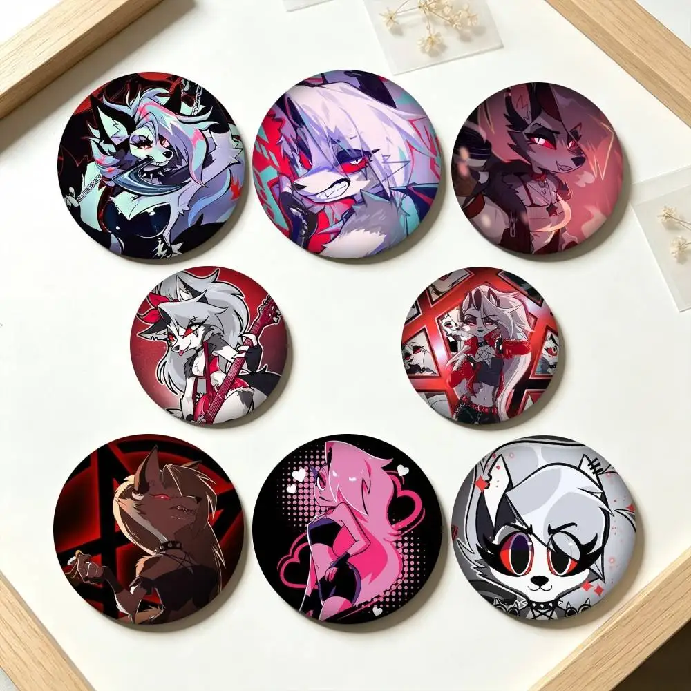 H-Helluva Boss Loona Animation 25mm 32mm 44mm 58mm 75mm Brooches Badges Pins for Accessories Gift
