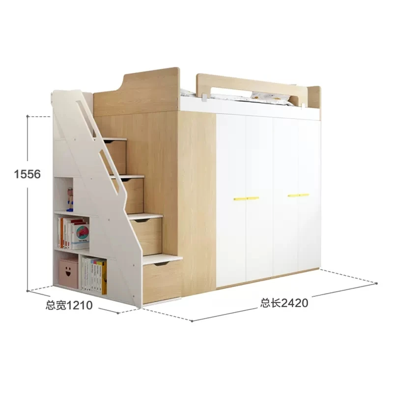Children's bed, wardrobe bed, multi-functional combination, storage, cloakroom, bed, lower cabinet, integrated small apartment s
