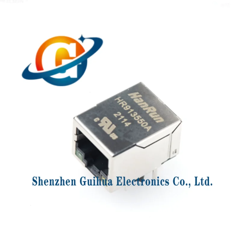 5pcs original genuine HR913550A RJ45 socket 100Base-T WiFi network connector with LED