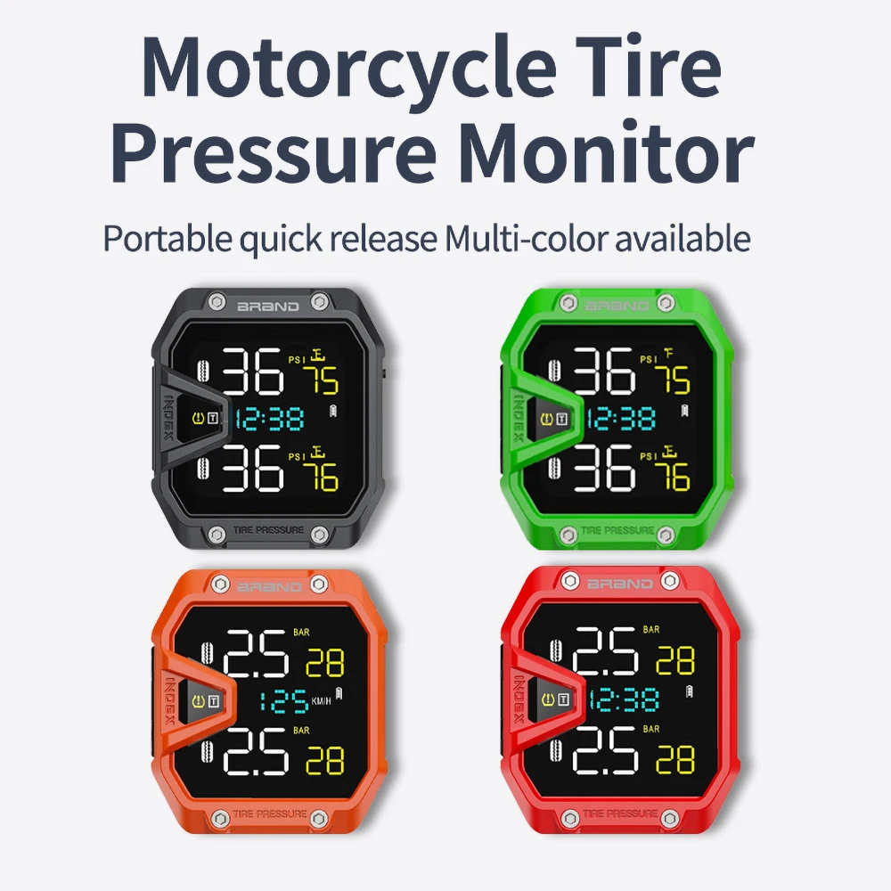 0.1~6.0bar Motorcycle TPMS Tire Pressure Monitoring Temperature Alarm System Real-timeTire Pressure Sensor Detector Waterproof