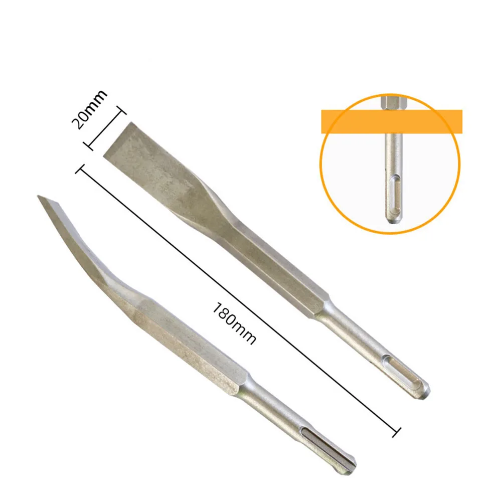 Punta per scalpello per pala 1 pezzo 45 #   Manico quadrato con testa di prelievo elettrica a gomito in acciaio al carbonio per scalpello curvo con martello elettrico