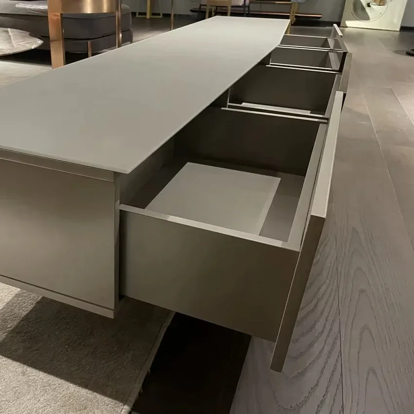 

Хит продаж, шкаф для телевизора из матовой нержавеющей стали, светлый роскошный фон для гостиной, настенный шкаф