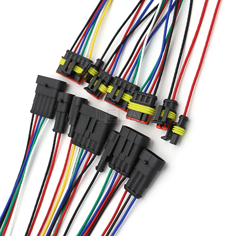 1set 1P 2P 3P 4P 5P 6P 1.5mm Waterproof Electrical Auto Connector Male Female Plug With 16cm Wire Harness For Car Motorcycle