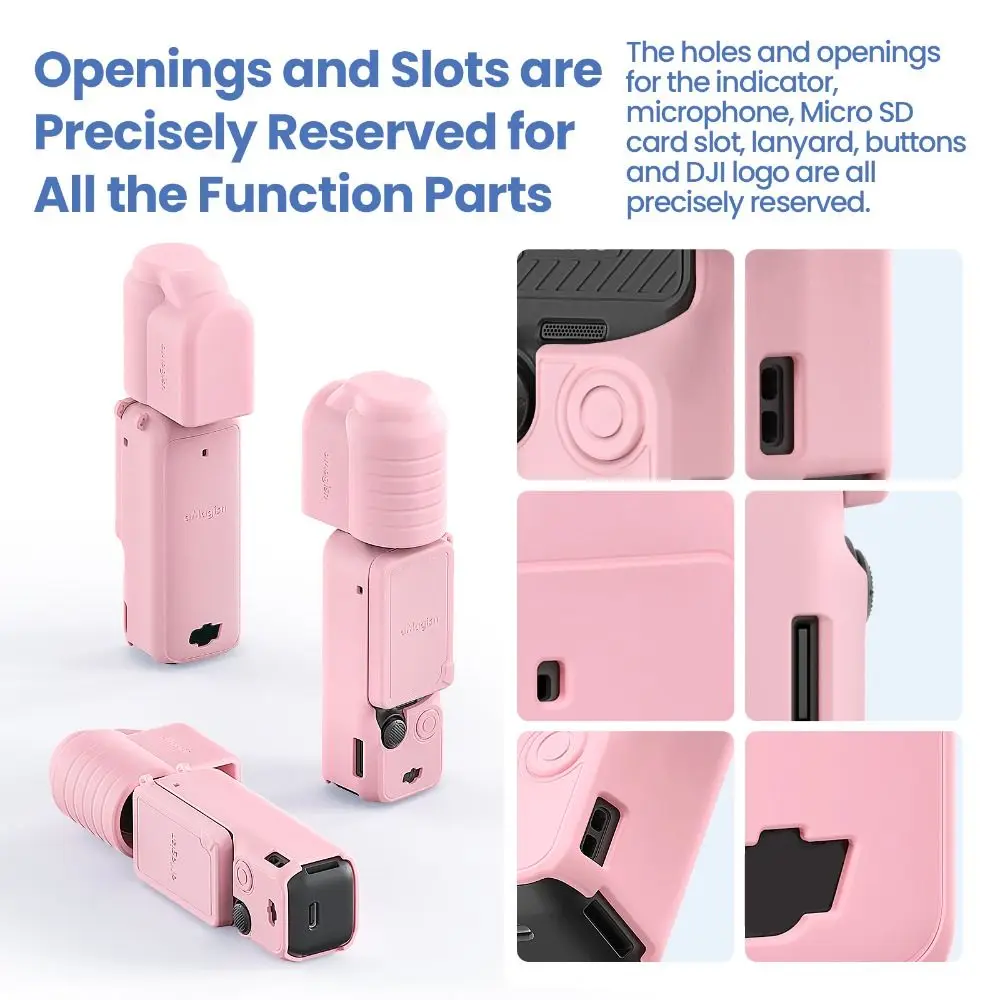 Silicone Protective Case Set Anti-Scratch with Lanyard Screen Lens Cover Full Coverage Shockproof for DJI Osmo Pocket 3