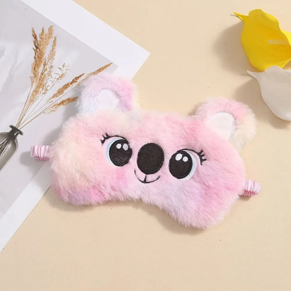 Plush Anime Eye Mask Sleeping Cute Koala Kids Sleep Mask Cartoon 3D Eye Cover Eye Blindfolds Travel Eye Band Shade Rest Eyepatch