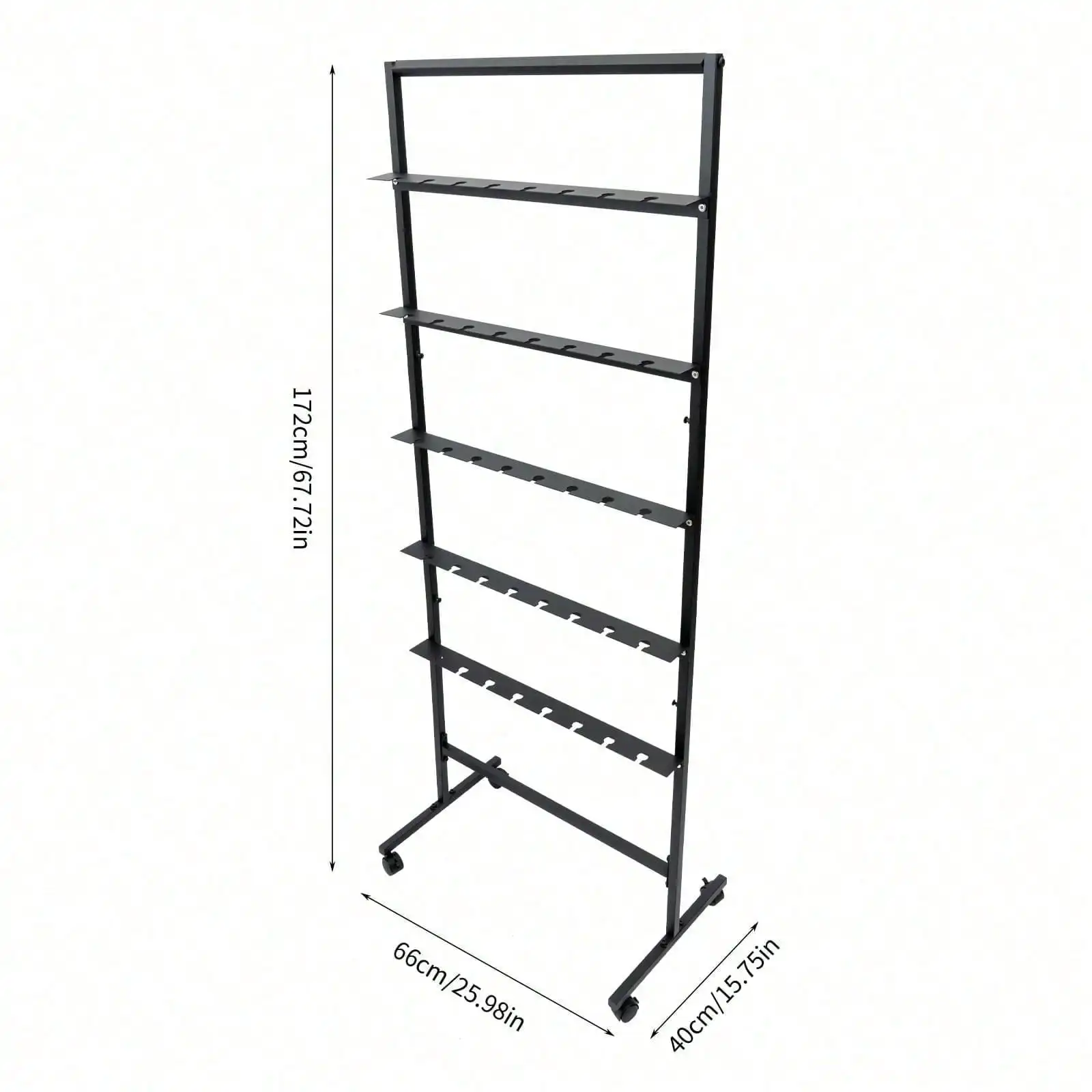 

5 Tier Champagne Wine Glass Holder Metal Display Stand, 25.98*15.75*67.72in Champagne Wine Glass Holder w/Swivel Casters for Bar