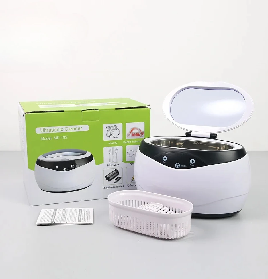 H Ultrasonic Cleaner Bath For Household Jewelry Ultrasonic Cleaning Machine Wash Denture Jewelry Watch Manicure Nail Tools 650ML