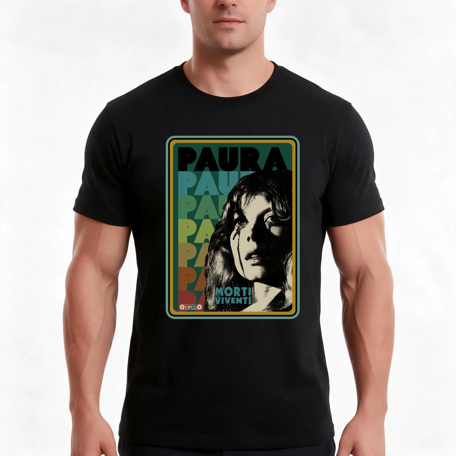 Needed Gifts lucio fulci horror Paura Cult Horror Fan Art T-Shirt, Summer Casual Cotton Tee, Oversized Streetwear Tops