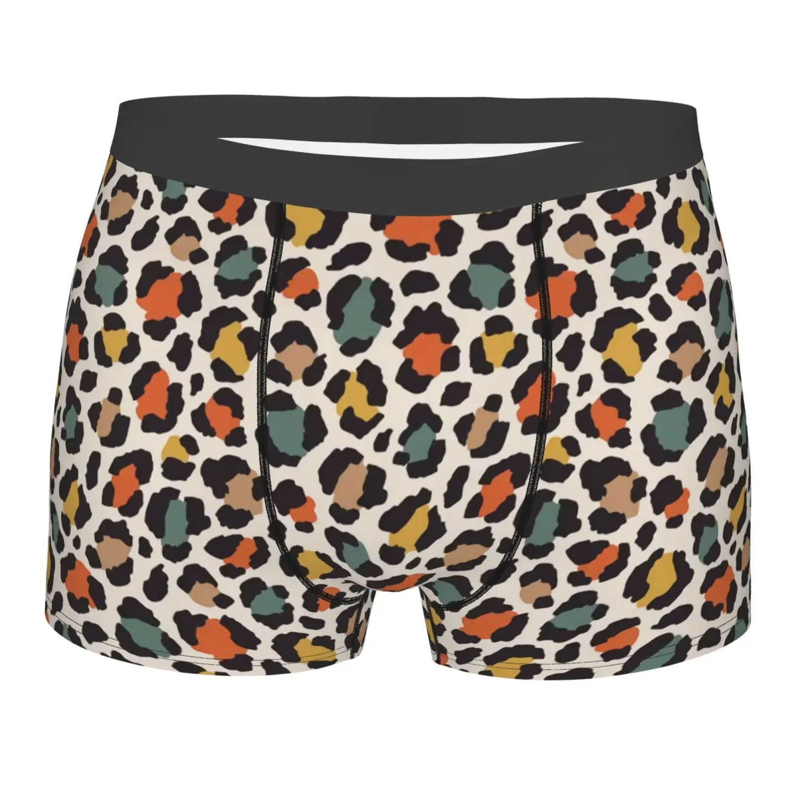 Classic Wild Cheetah Colorful Leopard Print Underwear Men Stretch Boxer Briefs Shorts Panties Soft Sexy Underpants For Male