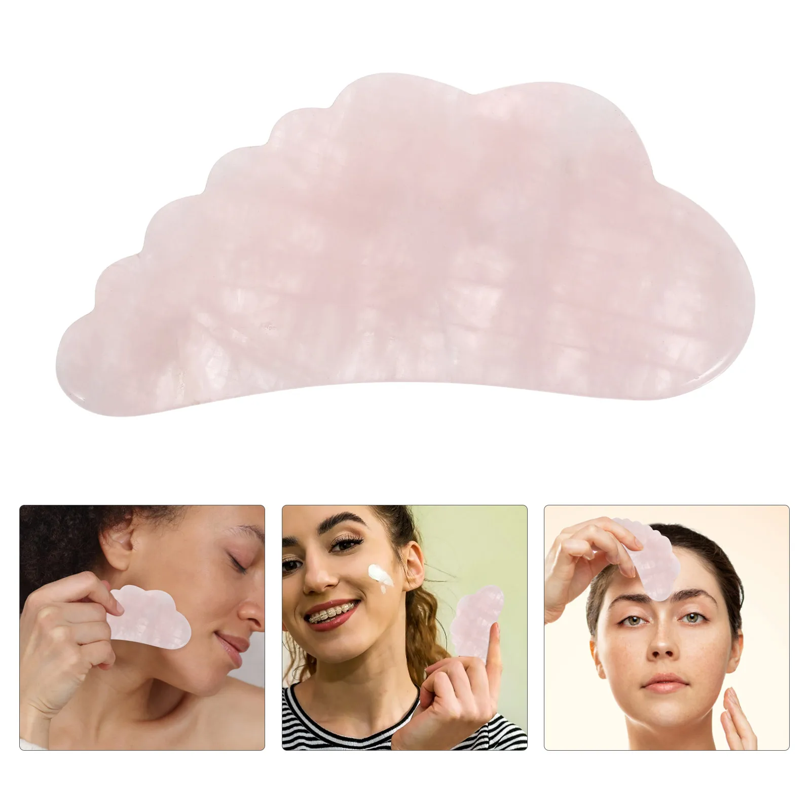 

Rose Quartz Facial Scraping Board Massager Pink Gua Sha Tool For Neck Face Eye Shoulder Massage Smooth Care Therapy