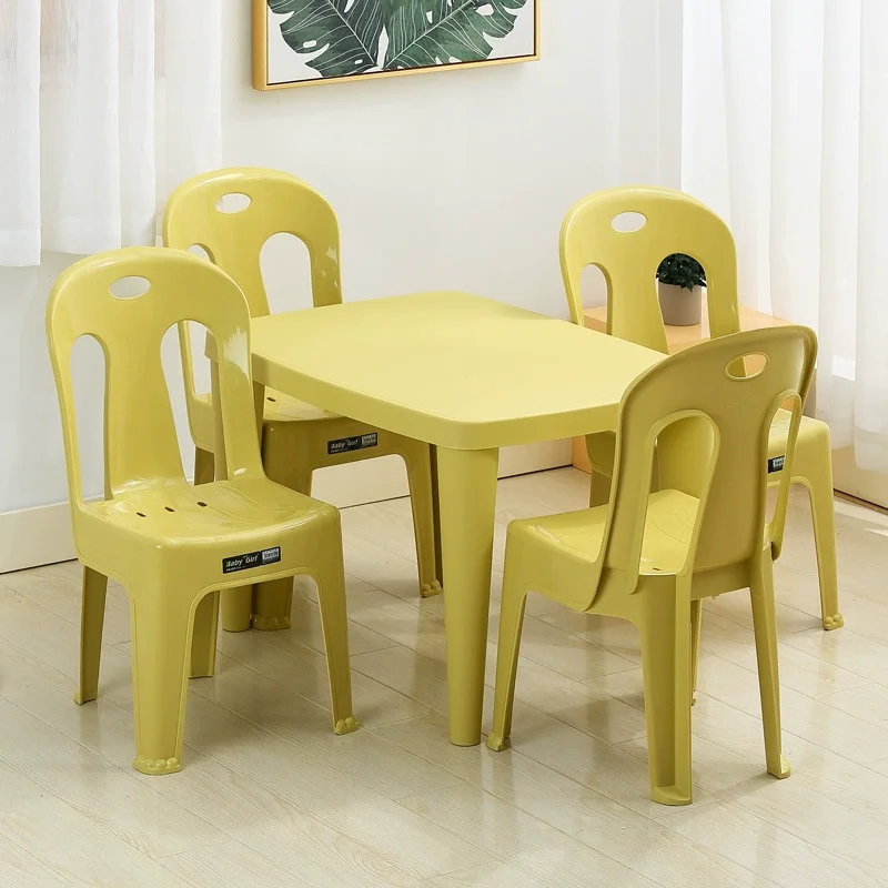 Plastic Kids Study Table And Chair Set, Household Writing Desk, Casual Learning Furniture For Living Room Children