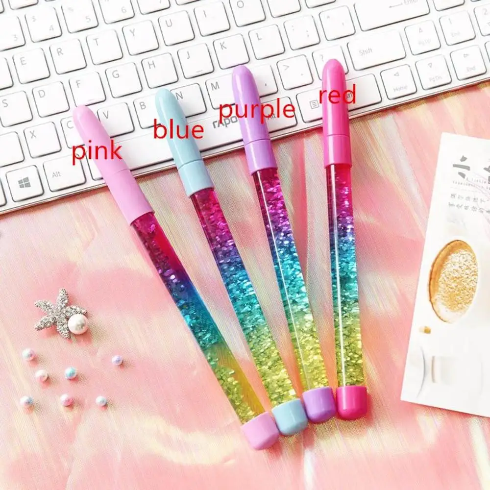 0.5mm Fairy Stick Ballpoint Pen Drift Sand Glitter Crystal Ball Pen Rainbow Stationery Supplies Lovely Style Pen Office School