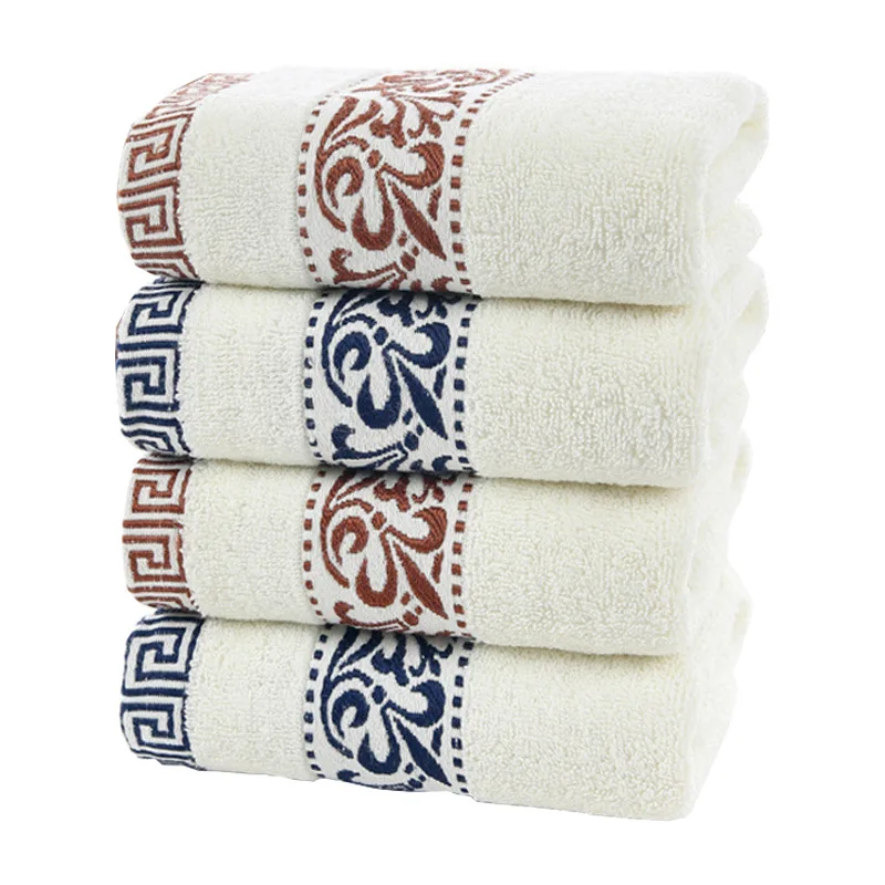 Pack of 1/4/6 Embroidered Decorative 100% Cotton Towels Set Super Soft Highly Absorbent Terry Hand Face Towels for Bathroom Gift