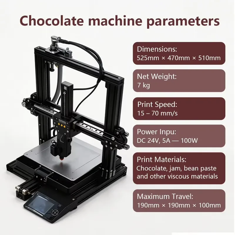 2026Hot Chocolate FDM 3D Printer Smart Automatic Food Grade Large Size Leveling DIY Custom Creative Patterns Printing Machine