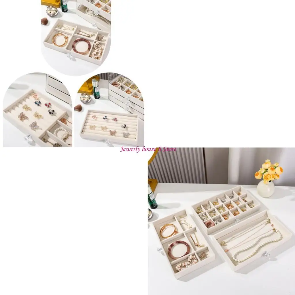 

Elegant 5 Tiers Accessory Storage Case Velvets Interior PET Frame Display Box