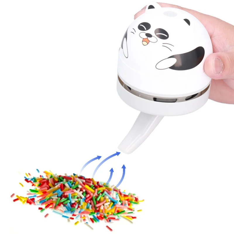 Cute Animal USB Charging Mini Dust Catcher Desktop Vacuum Cleaner Cat Pattern For Children