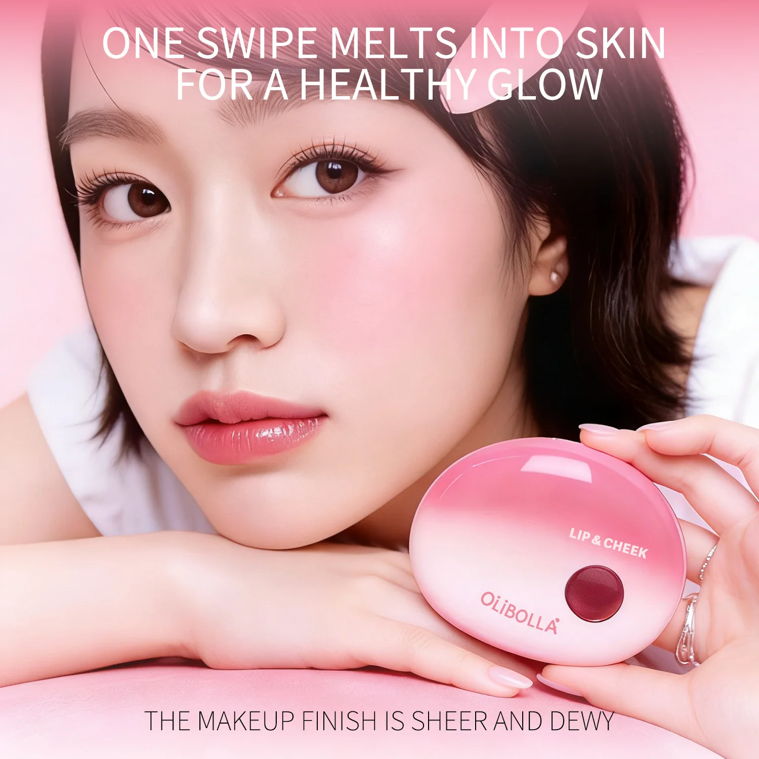 Taufrischer Rouge-Lippenbalsam, 2-in-1-Creme für Lippen & Wangen, sanfte, aufbaubare Farbe mit glänzendem Finish, leicht zu verblendender Make-up-Stift