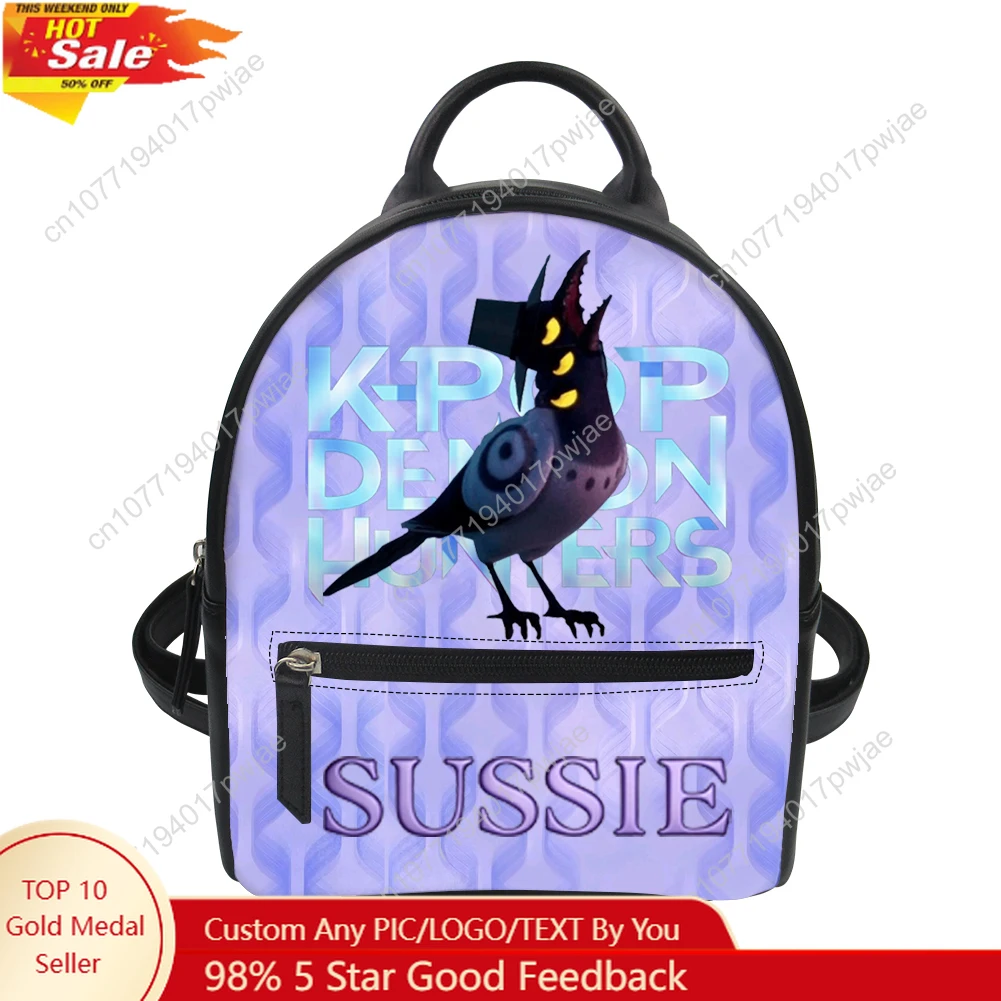 

KPop Demon Hunters Sussie Custom Mini Small Backpack Purse Carter Schoolbags Double Shoulder Bag Mini Daypack Leather Travel Bag