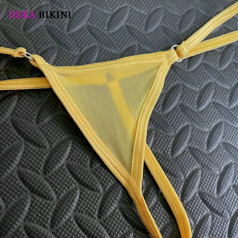 DEKA przezroczysty zestaw bikini damski Mini Micro Teardrop strój kąpielowy z siatką egzotyczne stroje kąpielowe kostium plażowy kąpielowy prezent dla bielizny