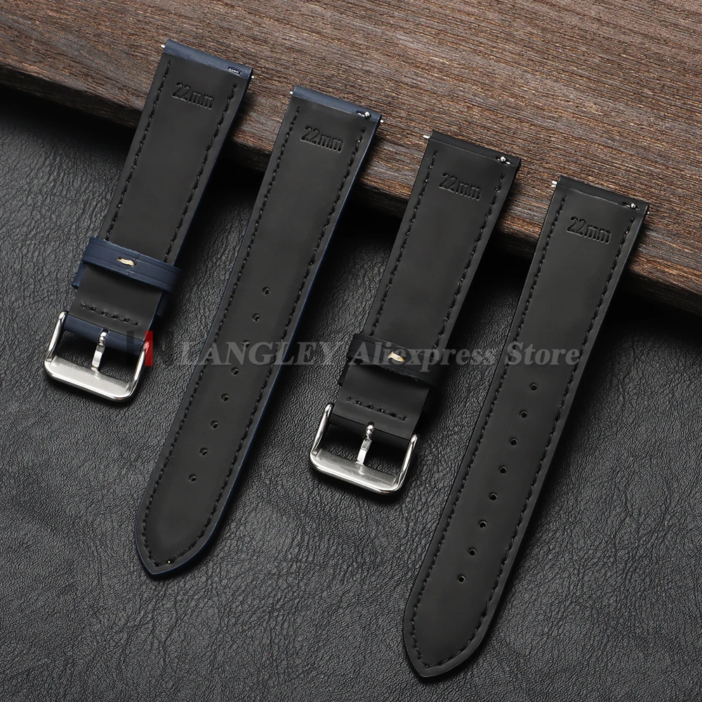 カーフスキンレザー時計バンドソフト素材時計バンドリストストラップ 18 ミリメートル 20 ミリメートル 22 ミリメートルシルバーステンレス鋼バックルサムスン時計用
